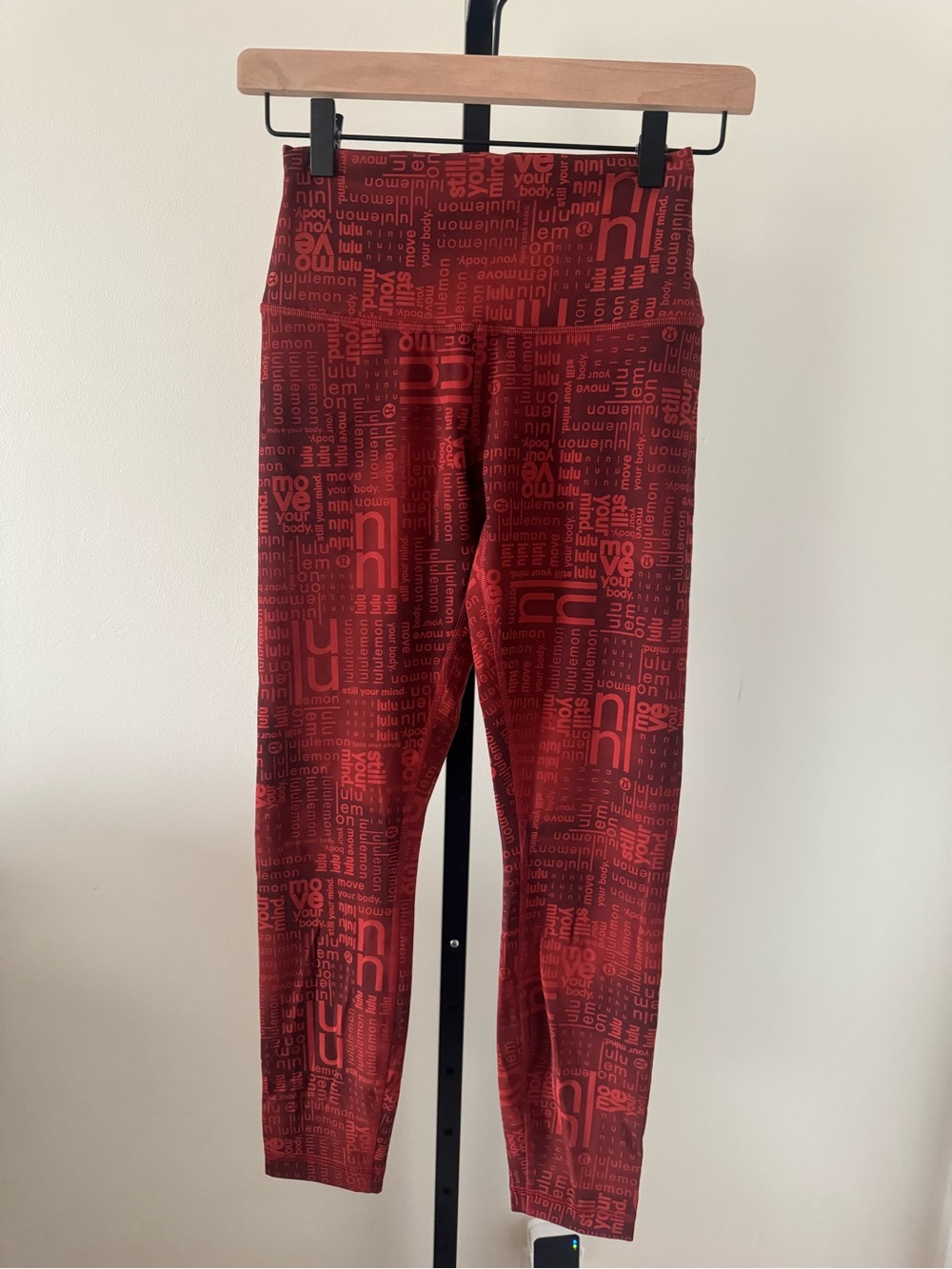Lululemon Athletica Red Logo Leggings